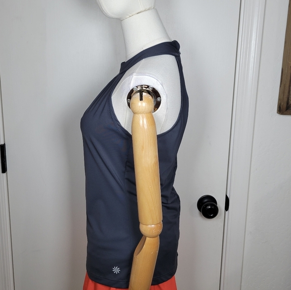 Athleta Gray 1/4 Zip Sleeveless Tank Top Size Small - Picture 4 of 10